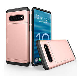 Lux-Case Galaxy S10 Plus Korthållare hybrid fodral Rosguld Rosa