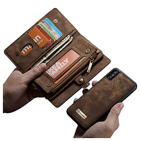Lux-Case CASEME iPhone XS mobilfodral delad läder silikon plånbok vintage avtagb