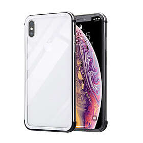 Lux-Case HOWMAK iPhone XS metal bumper glass case Silver Silver/Grå