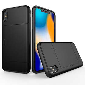 Lux-Case iPhone 9 mobilskal plast silikon kortficka Svart