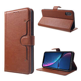 Lux-Case KAIYUE iPhone Xs Max leather flip case Brown Brun
