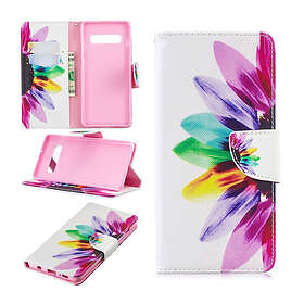Lux-Case Galaxy S10 Plus Läderfodral med mönster Blomblad Flerfärgad
