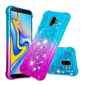 Lux-Case Galaxy J6 Plus (2018) nyanserat glitterskal Turkos / Lila Flerfärgad