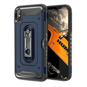 Lux-Case iPhone 9 Plus mobilskal metall plast silikon utfällbart ställ Blå