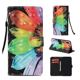 Lux-Case iPhone Xs Max diamond pattern leather flip case Colorful Leaves Flerfärgad