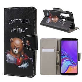 Lux-Case Galaxy A9 (2018) texturerat syntetläder plånboks mobilfodral med bildmotiv Björn Do not Touch My Phone Flerfärgad