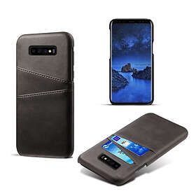 Lux-Case Galaxy S10 dubbla kortplatser läderfodral Svart