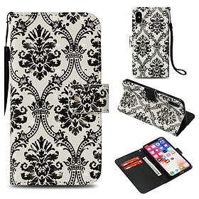 Lux-Case iPhone XS Max mobilfodral syntetläder silikon stående plånbok Unikt mönster Svart