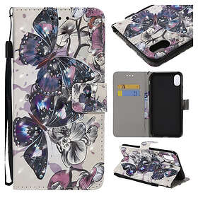 Lux-Case iPhone 9 Plus mobilfodral syntetläder silikon plånbok stående tryckmöns
