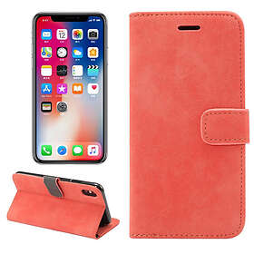 Lux-Case iPhone 9 Plus mobilfodral syntetläder silikon plånbok stående Röd