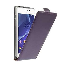 Lux-Case Winther (Lila) Xperia M2 Äkta Läder Flip-Fodral Lila