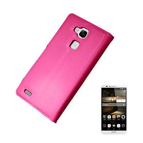 Lux-Case Kvist Ascend Mate7 Läder Flip Fodral Shock Rosa