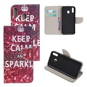 Lux-Case Wonderland Galaxy A20e flip fodral Keep Calm and Sparkle Röd