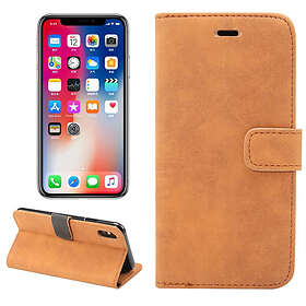 Lux-Case iPhone 9 Plus mobilfodral syntetläder silikon plånbok stående Brun