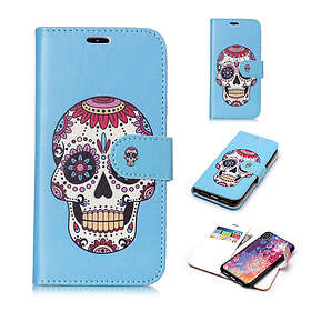 Lux-Case iPhone Xs Max detachable 2-in-1 leather flip case Sugar Skull Flerfärgad