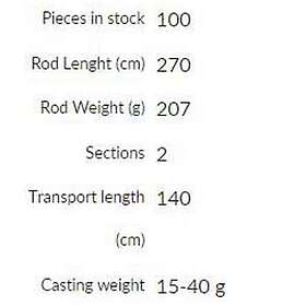 Mikado Trython Heavy Game Spinning Rod Silver 2,70 m / 15-40g