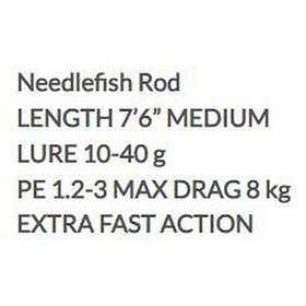 Molix Fioretto Speciale Jackfin Needlefish Spinning Rod Svart 2,29 m / 10-40g