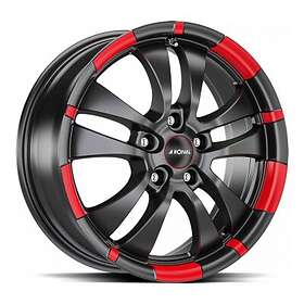 Ronal R59 JET BLACK MATT RED RIM 7.5x17 5/120.00 ET35 B72.6