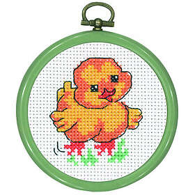 Permin Broderikit Kylling 3 med Ramme Ø8