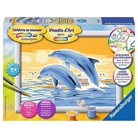 Ravensburger Painting by numbers-jumping dolphins