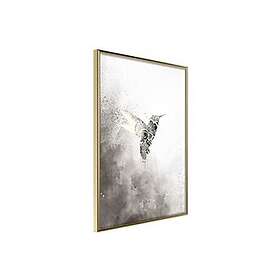 Hummingbird Inramad Poster / Tavla in Shades of Grey