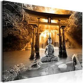 Smile Canvastavla Buddha (1 Part) Wide Orange (90 x 60 cm)