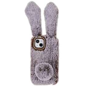 Glitter MTP Products Furry Vinterkaninöron iPhone 14 Skal med Brun