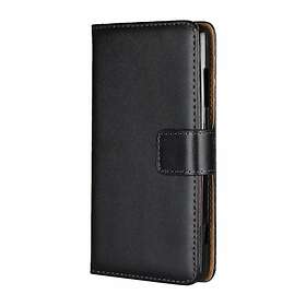 Skalo Samsung S22+ Plånboksfodral Äkta Skinn Svart