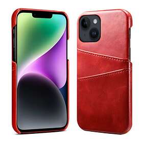 Retro skal med kortplatser iPhone 14 Plus Röd