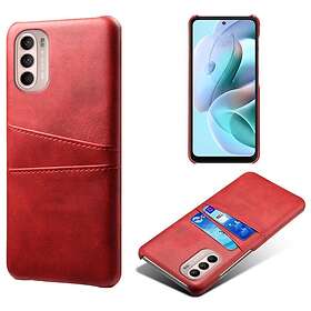 Skalo Moto G31 / G41 PU-Läder Korthållare Skal Röd