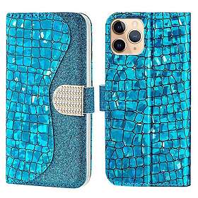 Skalo iPhone 13 Pro Max Croco Glitter Plånboksfodral