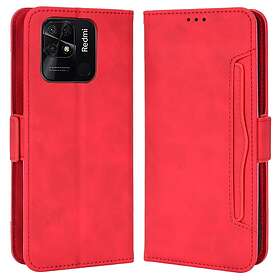 Skalo Xiaomi Redmi 10C 6-FACK Plånboksfodral Röd
