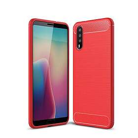Skalo Huawei P20 Armor Carbon Stöttåligt TPU-skal Röd