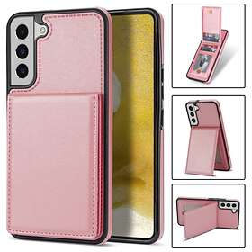 Skalo Samsung S23 PU Läder Skal med Plånbok Roséguld