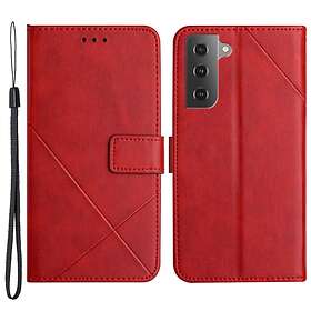 Skalo Samsung S22+ Embossed Plånboksfodral i PU-Läder Röd