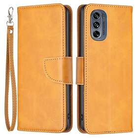 Skalo Motorola Moto G62 5G Plånboksfodral i PU-Läder Ljusbrun