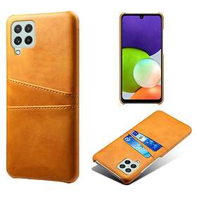 Skalo Samsung A22 4G PU-Läder Korthållare Skal Ljusbrun