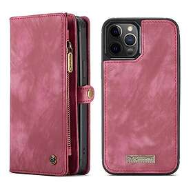 PRO CASEME iPhone 12 Max Retro plånboksfodral Röd