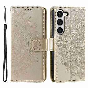 Skalo Samsung S23 Mandala Plånboksfodral Guld