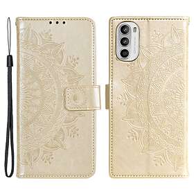 Skalo Motorola Moto G52 Mandala Plånboksfodral Guld