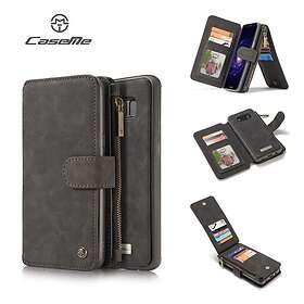 CASEME Galaxy S8 Retro läder plånboksfodral Svart