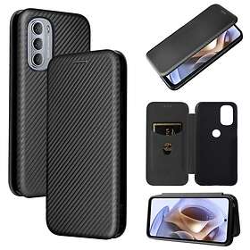 Skalo Moto G31 / G41 Carbon Fiber Plånboksfodral Svart
