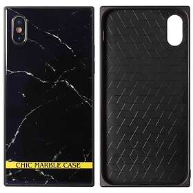 Chic marmor skal härdat glas iPhone X / Xs Svart