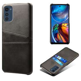 Skalo Motorola Moto E32/E32s PU-Läder Korthållare Skal Svart
