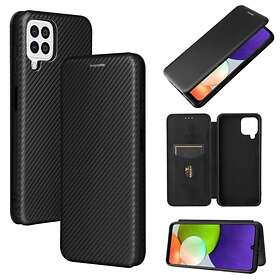 Skalo Samsung A22 4G Carbon Fiber Plånboksfodral Svart