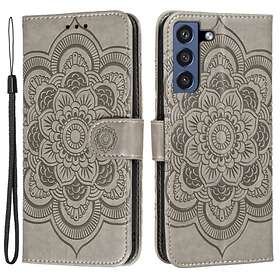 Skalo Samsung S21 FE Mandala Plånboksfodral Grå