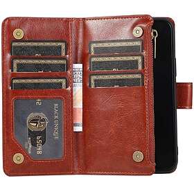 Dubbelflip Zipper 9-kort Galaxy S23 Plus Brun
