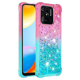 Skalo Xiaomi Redmi 10C Kvicksand Glitter Hjärtan TPU-skal-Turkos