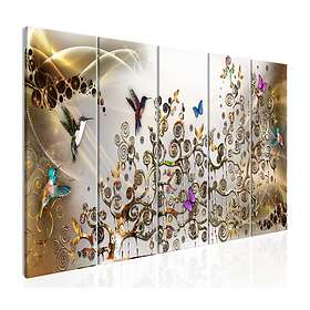 Arkiio Tavla Hummingbirds Dance 5 delar Guld (5 Parts) Gold Narrow 225x90 A3-N7812-DKX