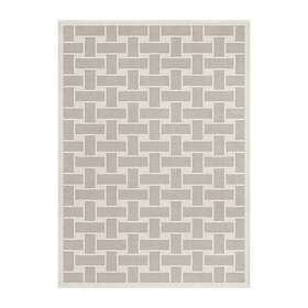 Layered 60S Geo Basket Weave ullmatta Oatmeal, 300x400 cm